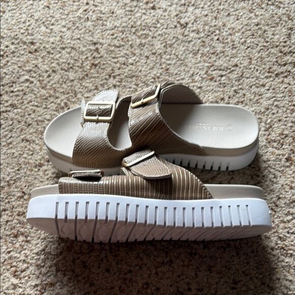 Ilse Jacobsen Tan Slide Sandals with White Soles size 37 - Picture 1 of 6